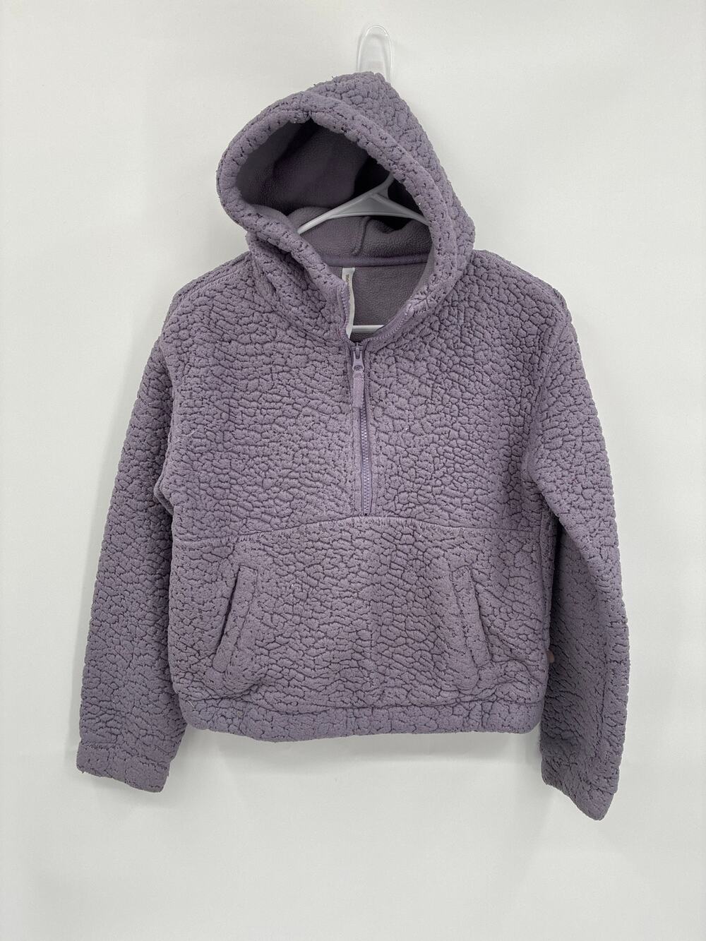 Mondetta Purple Cropped Fleece 1/2 Zip Pullover Sweatshirt Hoodie Kids L 14/16